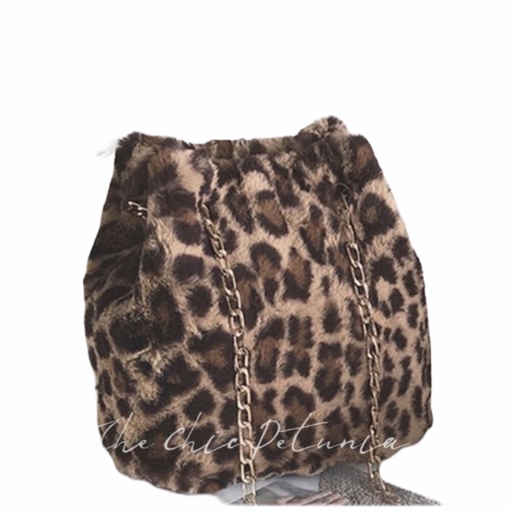Fuzzy leopard print chain bag - Picture 6 of 6